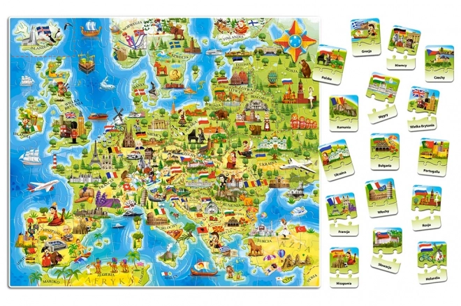 Castorland Puzzle Lernspielkarte Europa