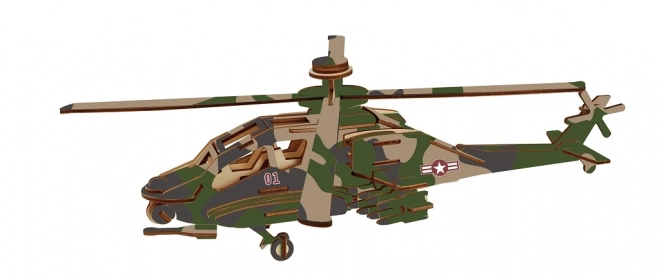 3D Holzpuzzle Kampfhubschrauber Apache