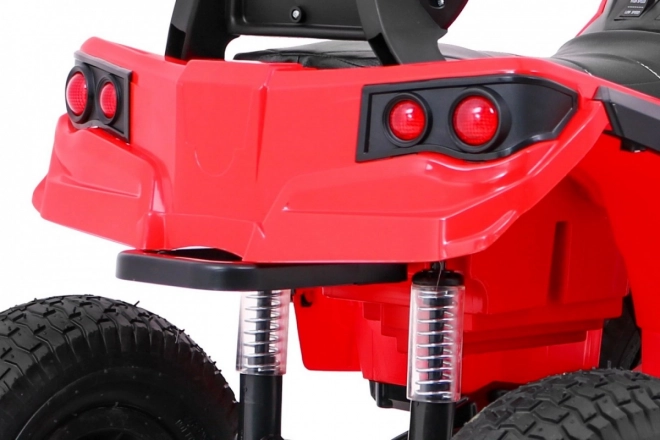 Kinderbatterie-Quad Rot + aufblasbare Räder + MP3-Radio + langsamer Start