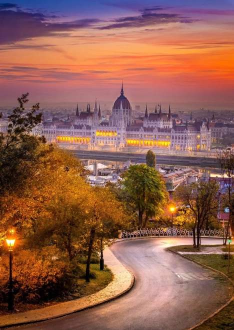 Puzzle Budapest Viertel und ungarisches Parlament 1000 Teile