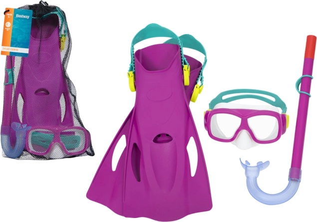Bestway Tauchset Maske, Schnorchel und Flossen – Rosa