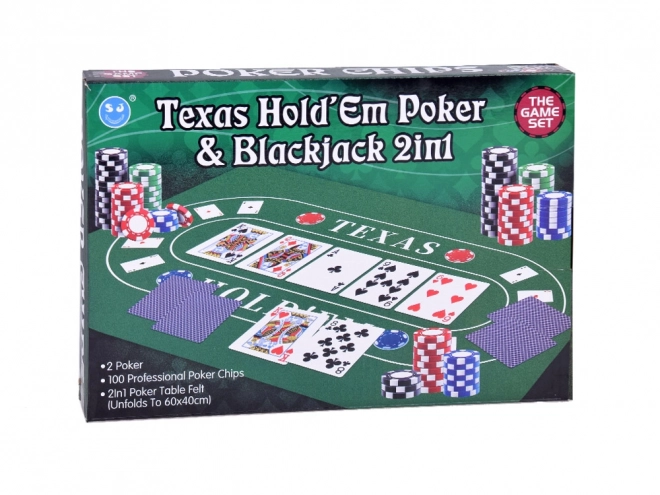 Doppelseitiges Kartenspiel-Set Poker und Blackjack