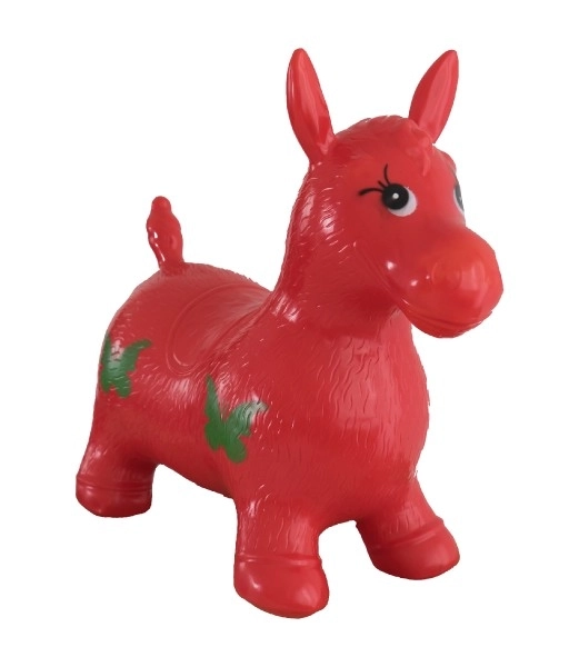 Rotes Hüpfpony aus Gummi