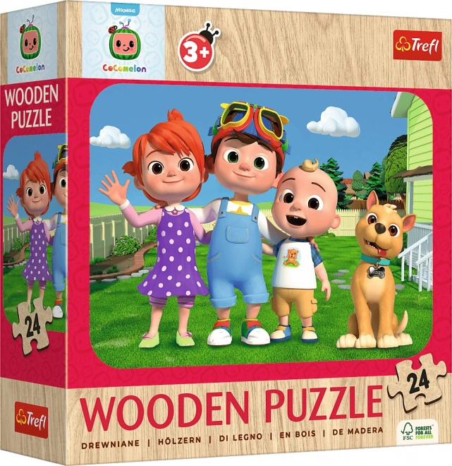 Fröhliches Cocomelon Holzpuzzle - 24 Teile