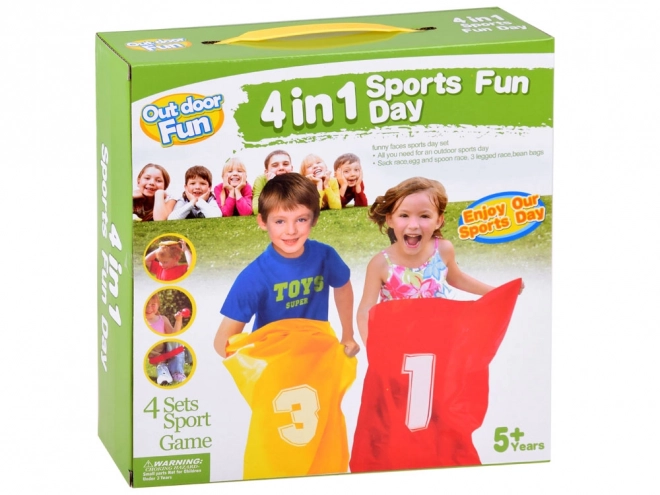 Kinderparty Spielset mit Sprungbeuteln, Eiern und Löffeln