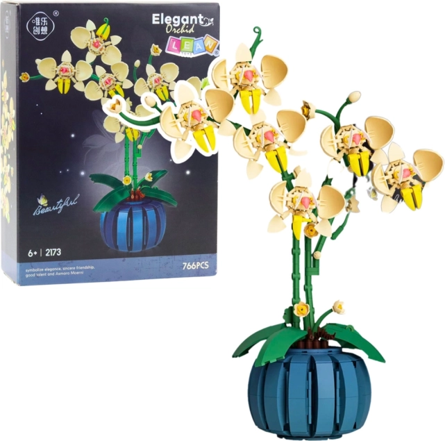 Bausatz Orchidee Im Blumentopf Gelb 766 Stk.