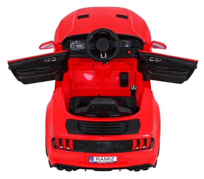 GT Sportwagen auf Batterie für Kinder Rot + Fernbedienung + langsamer Start + Gepäckträger + MP3 LED