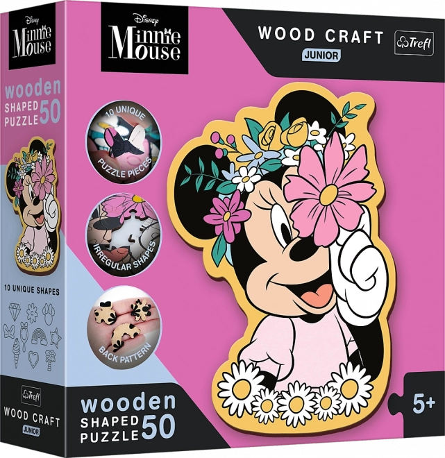 TREFL Wood Craft Junior Puzzle Minnie Mouse Welt 50 Teile