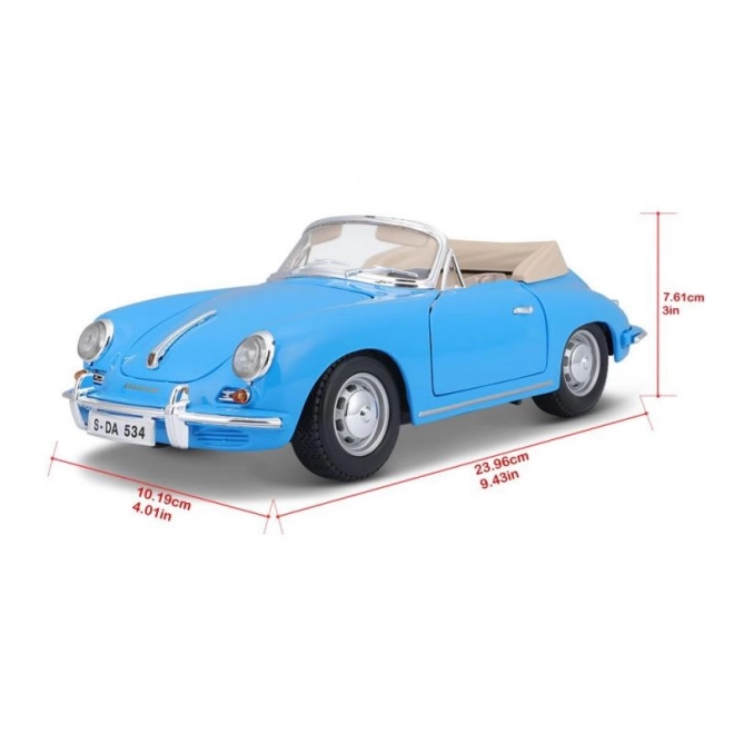 Porsche 356B Cabriolet Modellauto Blau