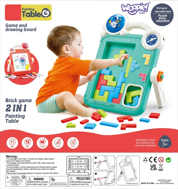 Beidseitige Maltafel und Tetris-Spiel 2in1