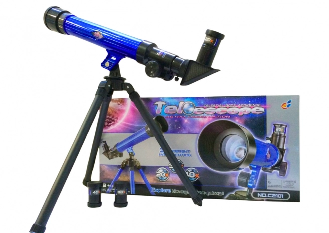 Bildungsteleksop mit Stativ in Blau