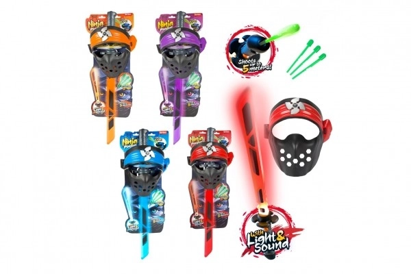 Ninja-Set Schwert + Maske + Pfeile mit Ton und Licht