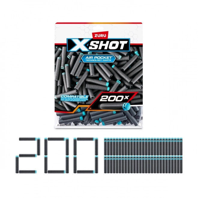 200 Stück XSHOT Ersatzpfeile für Spielzeugblaster