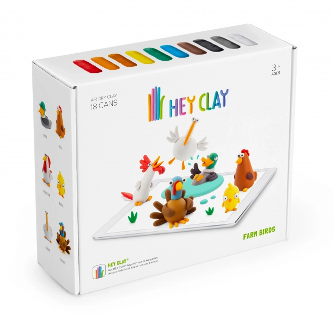 Hey Clay: Bauernhof Vögel Bastel-Set