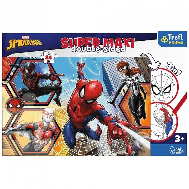 Beidseitiges Puzzle Spiderman Super Maxi 24 Teile