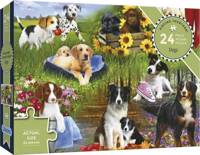 GIBSONS Puzzle Gemeinsam Puzzeln: Hunde 24 Teile