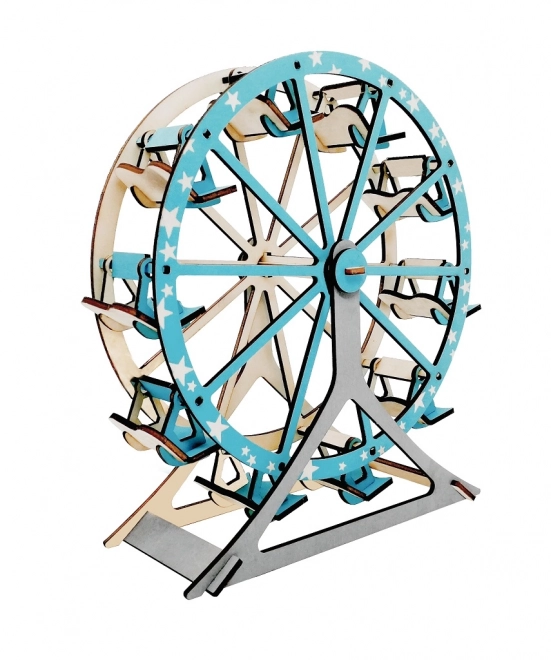 Holz 3D-Puzzle Riesenrad Türkis