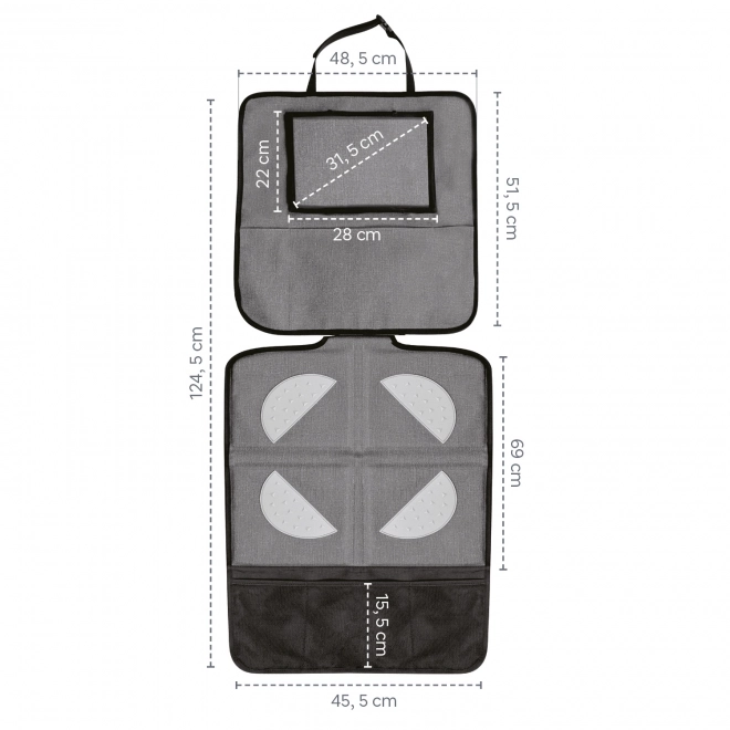 Sitzschutz mit Tablet Tasche Waschbar Grau