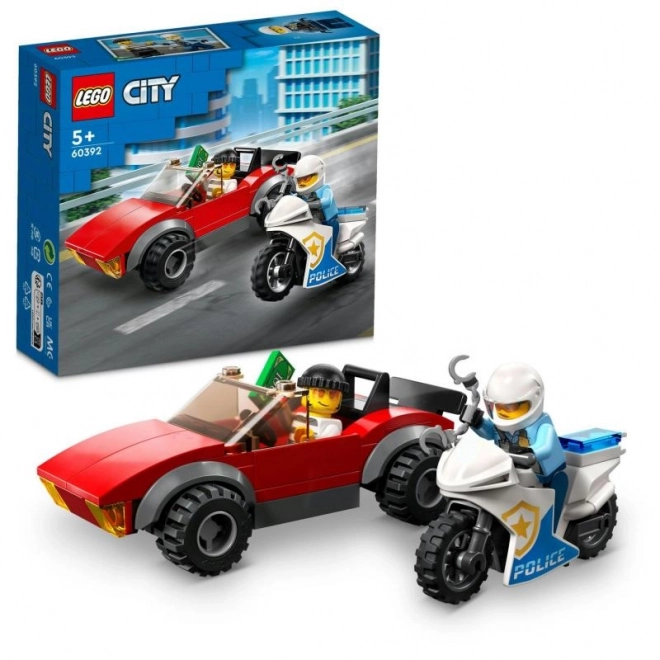 Lego City Polizeimotorrad Verfolgungsjagd bei Auto