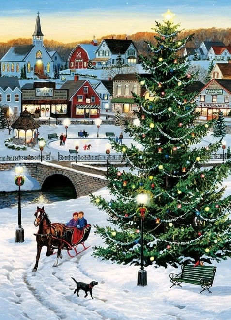 COBBLE HILL Puzzle Weihnachtsbaum im Dorf 1000 Teile