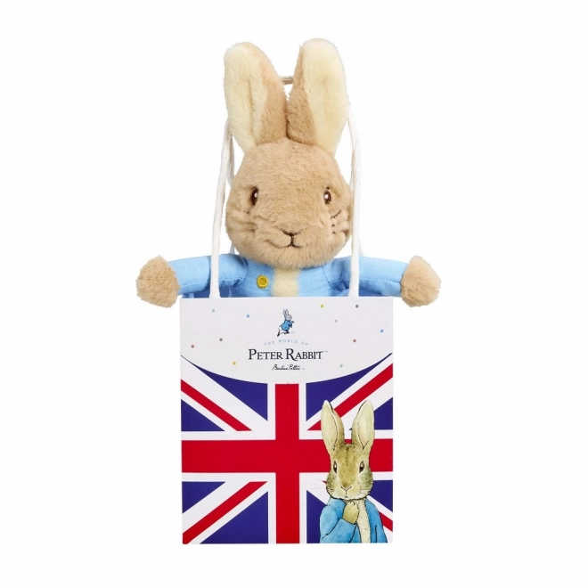 Plüschkaninchen Peter in Union Jack Geschenktasche