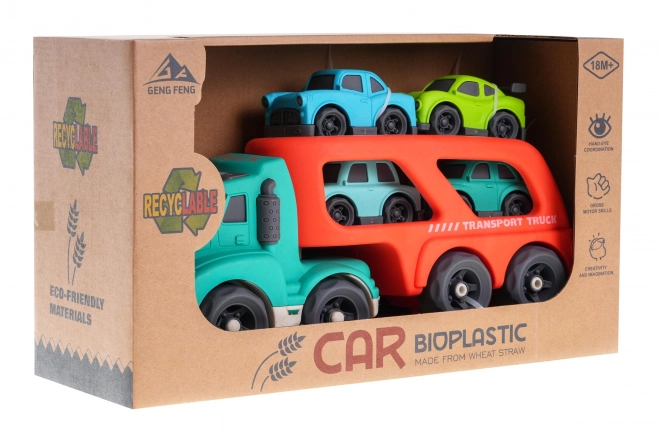 Interaktiver BIOplastik Abschleppwagen mit Autos