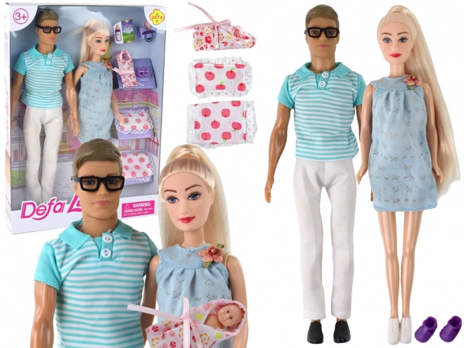 Familienpuppe Junge Mädchen Blonde Haare Schwangerschaft