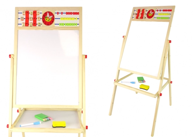 Zweiseitige Holztafel Magnetisch und Kreidetafel mit Zubehör