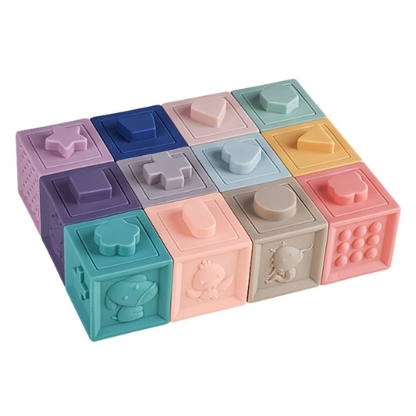 Woopie Baby Sensorische Bausteine 12-teiliges Puzzle