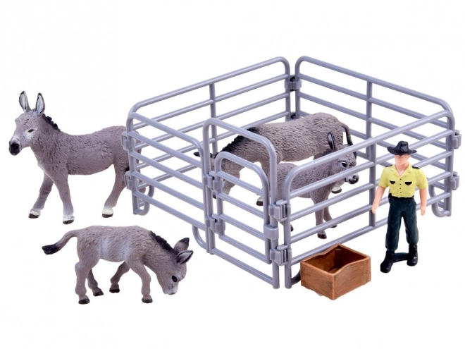 Set mit Bauernhoftieren - Esel 4er Pack – B