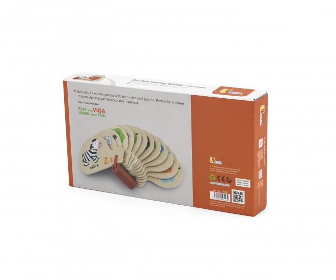 Holzbuch für das Lernen des Alphabets und Englisch Montessori