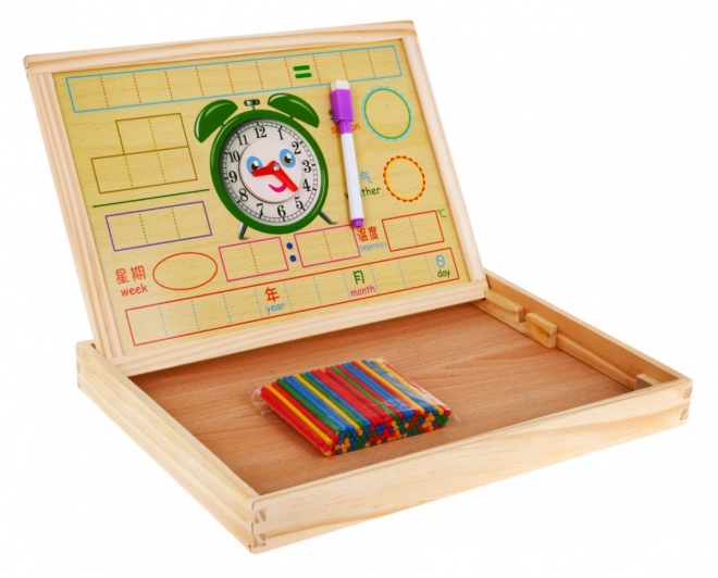 Magnetische Holztafel für Kinder - Lernspielset mit Zubehör