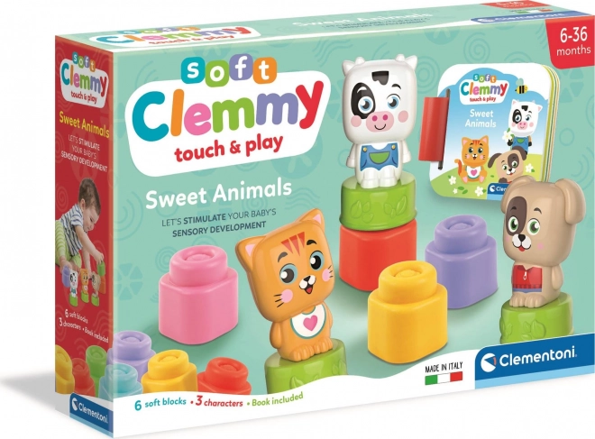 Clementoni Soft Clemmy Spielset mit Buch Niedliche Tiere