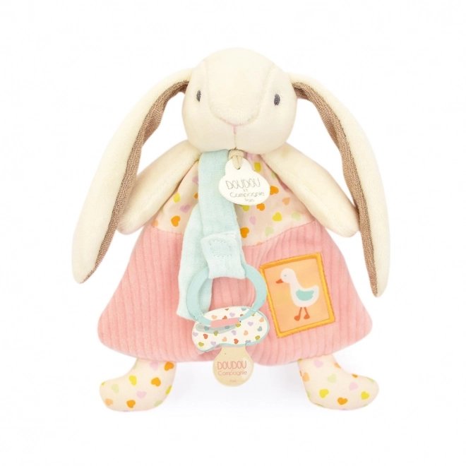 Doudou Geschenkset Spielzeug mit Schnullerhalter Hase Ciboulette