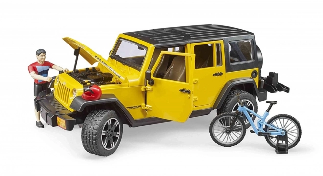 Jeep Wrangler Rubicon mit Radfahrer und Fahrrad von Bruder