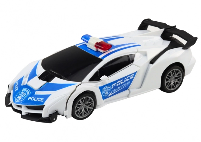 Polizeiauto R/C 2-in-1 Auto-Roboter mit Licht und Ton