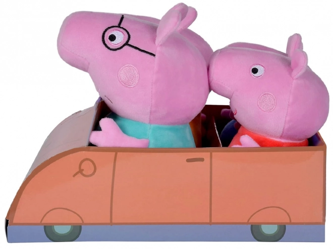 Simba Plüschset Peppa Wutz Familie im Auto