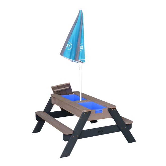 Axi Picknicktisch Nick mit Sand-/Wasserbehältern und Sonnenschirm