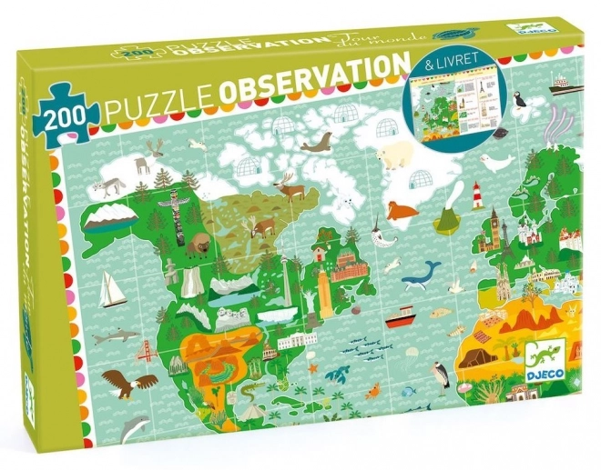 DJECO Puzzle: Reise um die Welt 200 Teile