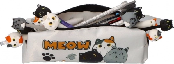 Einkammer-Federmäppchen mit Katzen MEOW