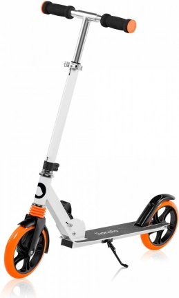Klappbarer Roller Lionelo Luca White Orange mit großen Rädern