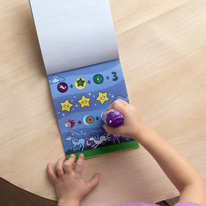 Wow! Aufkleber und Stempel mit lila Einhorn