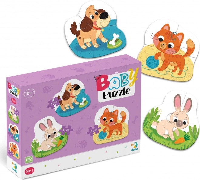 DODO Baby Puzzle Haustiere 3-in-1