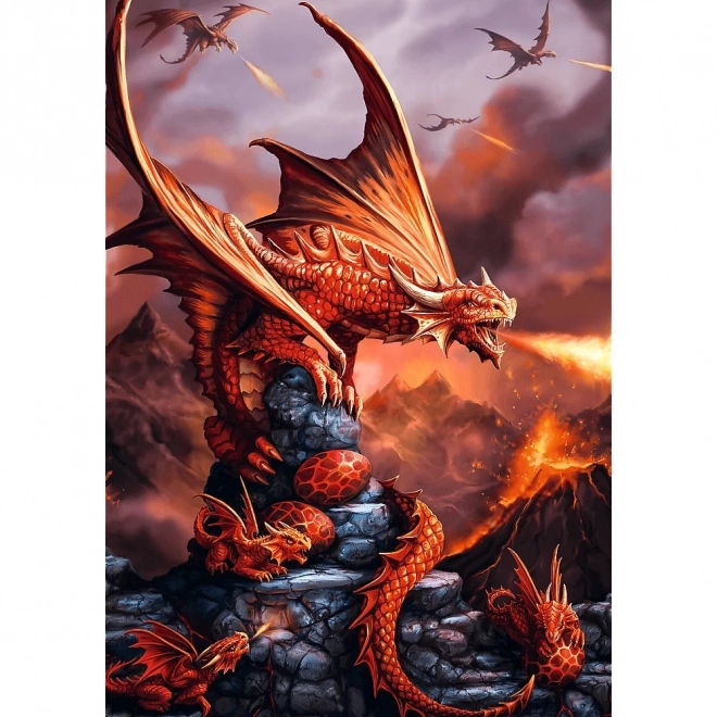 Puzzle 1000 Teile Feuriger Drache Anne Stokes