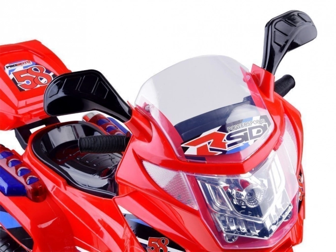 Sportliches Kinder-Motorrad mit LED-Beleuchtung – Rot