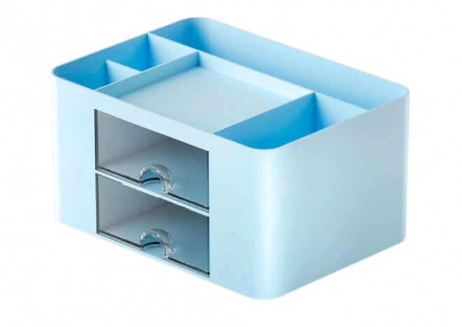 Blauer Schreibtisch-Organizer mit Schubladen