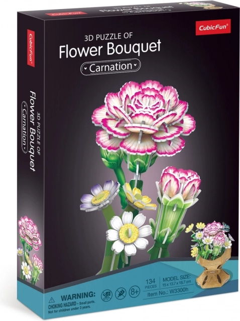 Puzzle 3D Blumenstrauß Nelken