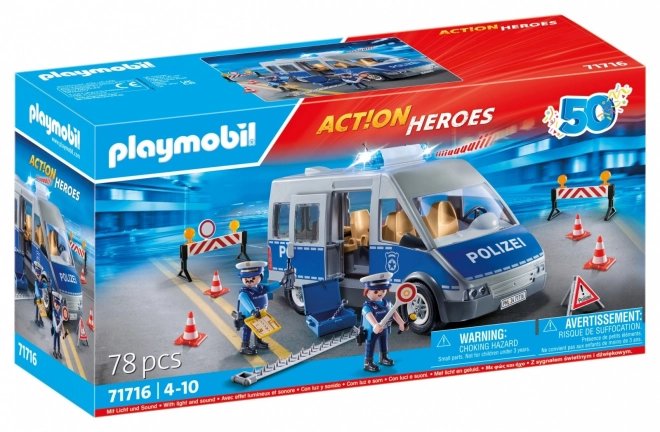 Action Heroes Polizeiauto mit Straßensperre