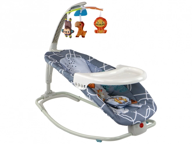 2-in-1 Babywippe und Sitz mit Sound und Vibration - Giraffe