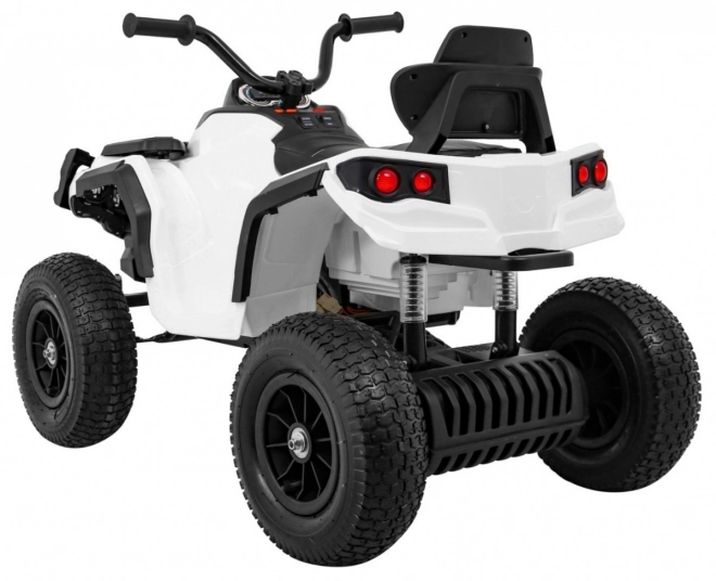 Kinderbatterie ATV Air Quad Weiß + aufblasbare Räder + Radio MP3 + kostenloser Start